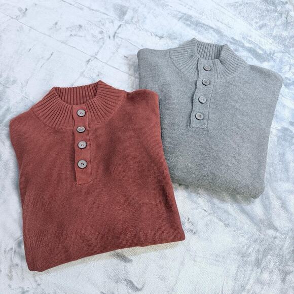 Tricots St. Raphael Other - Bundle 2 Tricots St Raphael Mens Sweater Sherpa Lined 1/4 Button Mock Neck Sz XL